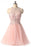 Pink Jewel Tulle Homecoming Dresses with Open Back Beading Sleeveless Short Prom Dress - Prom Dresses