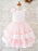 Pink Kids Party Dresses Sleeveless Sash Flower Girl Dresses Jewel Neck style
