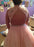 Plus Size High Neck Sleeveless Open Back Beading Waist Tulle Prom Dress with Lace Top - Prom Dresses