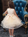 Flower Girl Dresses Jewel Neck Polyester Sleeveless Knee-Length Ball Gown Bows Kids Social Party Dresses