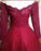 Precious Glorious Sleek Burgundy Off the Shoulder Sleeve Applique Tulle Evening Long Prom Dress - Prom Dresses