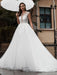 Pricess Wedding Dress Lace Bodice Tulle Satin Fabric Sweep Train Applique Wedding Gown