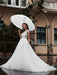 Pricess Wedding Dress Lace Bodice Tulle Satin Fabric Sweep Train Applique Wedding Gown