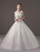 Princess Ball Gown Wedding Dresses Strapless Lace Applique Beaded Ivory Maxi Bridal Dress