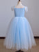 Elsa Flower Girl Dresses Square Neck Sleeveless Lace Kids Party Dresses