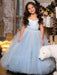 Elsa Flower Girl Dresses Square Neck Sleeveless Lace Kids Party Dresses