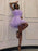 Princess Purple Tulle Short Prom Homecoming Dresses, Short Lilac Formal Graduation Evening Dresses 