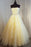 Princess Sky Blue Strapless A-line Tulle Floor-length Prom Dress with White Appliques - Prom Dresses