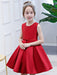 Satin Flower Girl Dress Toddlers Knee Length Dress Princess Sleeveless Pageant Dress