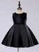 Satin Flower Girl Dress Toddlers Knee Length Dress Princess Sleeveless Pageant Dress