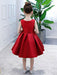 Satin Flower Girl Dress Toddlers Knee Length Dress Princess Sleeveless Pageant Dress