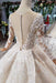 Princess Sleeves Sheer Neck Ball Gown Lace Long Wedding Dress - Wedding Dresses