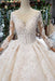 Princess Sleeves Sheer Neck Ball Gown Lace Long Wedding Dress - Wedding Dresses