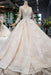 Princess Sleeves Sheer Neck Ball Gown Lace Long Wedding Dress - Wedding Dresses