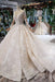 Princess Sleeves Sheer Neck Ball Gown Lace Long Wedding Dress - Wedding Dresses