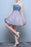 Princess Steel Blue Sweetheart Tulle Short Homecoming Cute Prom Dress with Beads - Prom Dresses