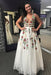 Princess V Neck Floral Embroidery Dress with Pocket Long Lace Prom Dresses - Prom Dresses