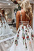 Princess V Neck Floral Embroidery Dress with Pocket Long Lace Prom Dresses - Prom Dresses