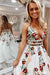 Princess V Neck Floral Embroidery Dress with Pocket Long Lace Prom Dresses - Prom Dresses