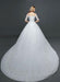 Princess Wedding Dress Off The Shoulder Lace Beading Bridal Gown White Half Sleeve Ball Gown Bridal Dress With Cathedral Train