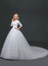 Princess Wedding Dress Off The Shoulder Lace Beading Bridal Gown White Half Sleeve Ball Gown Bridal Dress With Cathedral Train