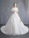 Princess Wedding Dresses Ball Gown Lace Beaded Tulle Long Train Bridal Dress