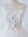 Princess Wedding Dresses Ball Gowns Lace Flowers Applique Sleeveless Bridal  Gowns With Train
