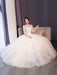 Princess Wedding Dresses Lace Beaded Ball Gowns Sleeveless Floor Length Bridal Dress