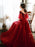 Prom Dress Illusion Neckline A Line Half Sleeves Lace Floor Length Tulle Party Dresses