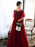 Prom Dress Illusion Neckline A Line Half Sleeves Lace Floor Length Tulle Party Dresses