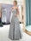 Prom Dresses Long Strapless Sequin Light Grey Floor Length Luxury Women Pageant Dress