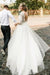 Puffy Half Sleeves Backless Floor Length Long Beach Wedding Dress - Wedding Dresses