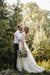 Puffy Half Sleeves Backless Floor Length Long Beach Wedding Dress - Wedding Dresses