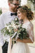 Puffy Half Sleeves Backless Floor Length Long Beach Wedding Dress - Wedding Dresses