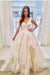 Puffy Straps Long Beach Unique Cascading Ruffles Wedding Dress - Wedding Dresses
