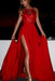 Red Backless Prom Dresses Side Slit Long Party Dress with Lace - Prom Dresses