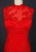 Red High Neck Sleeveless Satin Evening Dress Appliques Prom Dresses - Prom Dresses