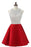 Red Jewel Satin Short Prom Dress with Beads A Line Sparkly Homecoming Dresses - Prom Dresses