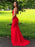 Red Mermaid Backless Long Prom Dresses, Mermaid Red Formal Dresses, Red Evening Dresses