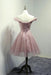 Red Off the Shoulder Homecoming Dress A Line Tulle Graduation Dresses - Prom Dresses