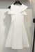 Red Satin Homecoming Dresses A Line Cute Short Sleeves Sweet 16 Dress - Prom Dresses