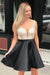 Red V Neck Sleeveless Homecoming Dress Beading Backless Satin Short Prom Dresses - Prom Dresses