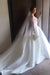 Romantic Lace Satin Skirt with Long Sleeves Illusion Back Wedding Dress - Wedding Dresses