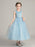 Flower Girl Dresses Jewel Neck Polyester Sleeveless Ankle Length Ball Gown Bows Kids Party Dresses