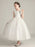 Flower Girl Dresses Jewel Neck Polyester Sleeveless Ankle Length Ball Gown Bows Kids Party Dresses