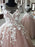 Round Neck Pink Lace Long Prom Dresses, Pink Lace Formal Dresses, Pink Evening Dresses