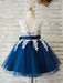 Flower Girl Dresses Jewel Neck Lace Sleeveless Knee Length Princess Silhouette Sash Kids Party Dresses