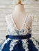 Flower Girl Dresses Jewel Neck Lace Sleeveless Knee Length Princess Silhouette Sash Kids Party Dresses