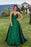 Royal Blue Simple V Neck Satin Prom A Line Spaghetti Straps Long Evening Dress - Prom Dresses