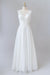 Ruffle V-neck Lace Tulle A-line Wedding Dress - Wedding Dresses